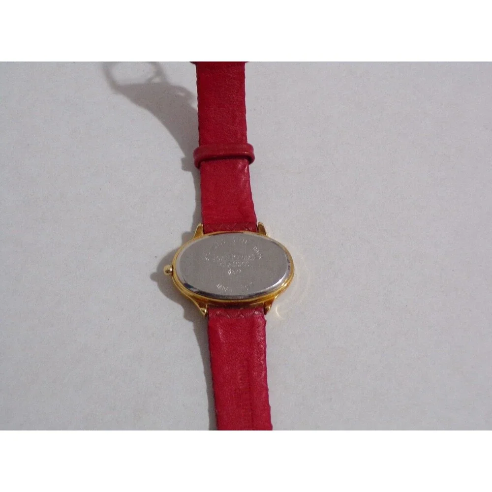 Joan Rivers Classic Collection #377 Red Leather Band Adj Gold Tone Women's Watch